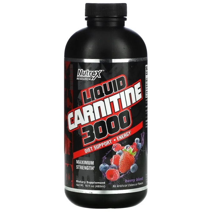 NUTREX Liquid Carnitine 3000 со вкусом "Ягодный Взрыв", 473 мл