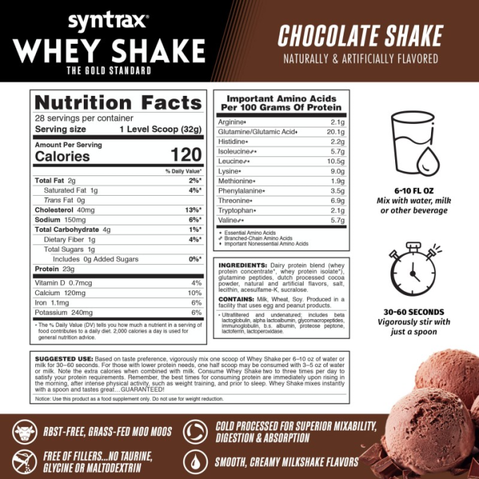 цена на Syntrax Whey Shake со вкусом "Шоколадный коктейль", 2.3 кг (5 lbs)