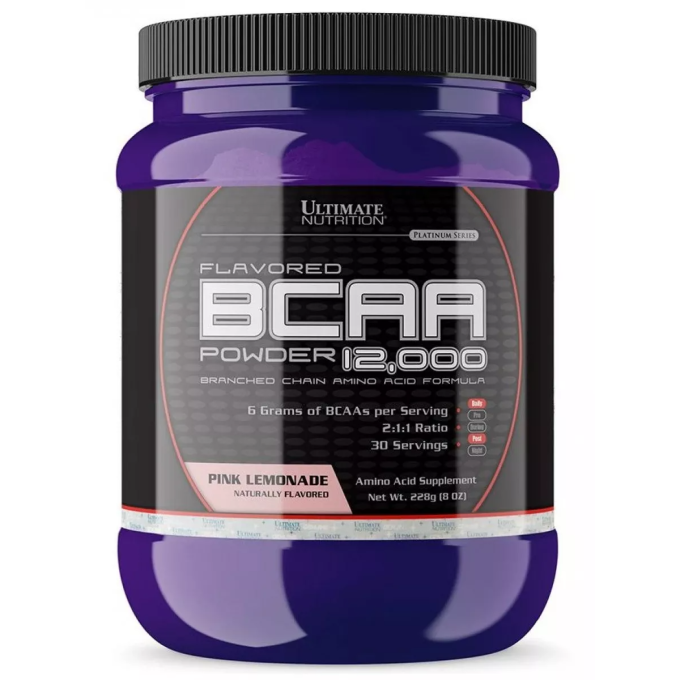 Ultimate Nutrition BCAA 12000 Powder со вкусом "Розовый Лимонад", 228 г