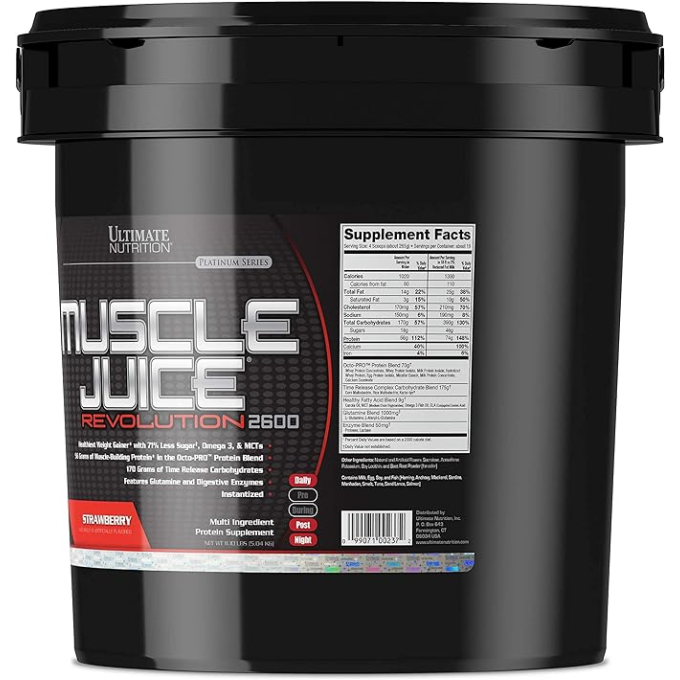 цена на Ultimate Nutrition Muscle Juice Revolution 2600 со вкусом "Клубника", 5.05 кг (11.1 lbs)