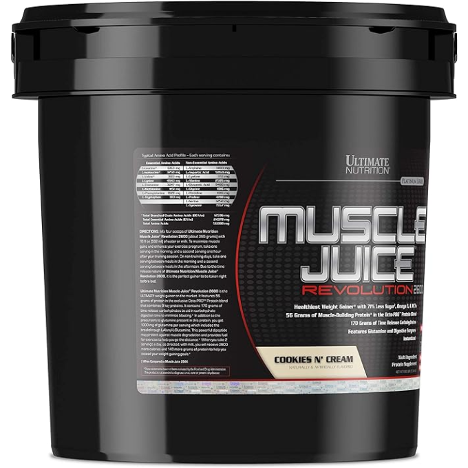 цена на Ultimate Nutrition Muscle Juice Revolution 2600 со вкусом "Печенье со Сливками", 5.05 кг (11.1 lbs)