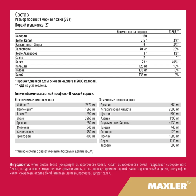цена на Maxler 100% Golden Whey со вкусом "Малиновый Чизкейк", 907 г (2 lbs)