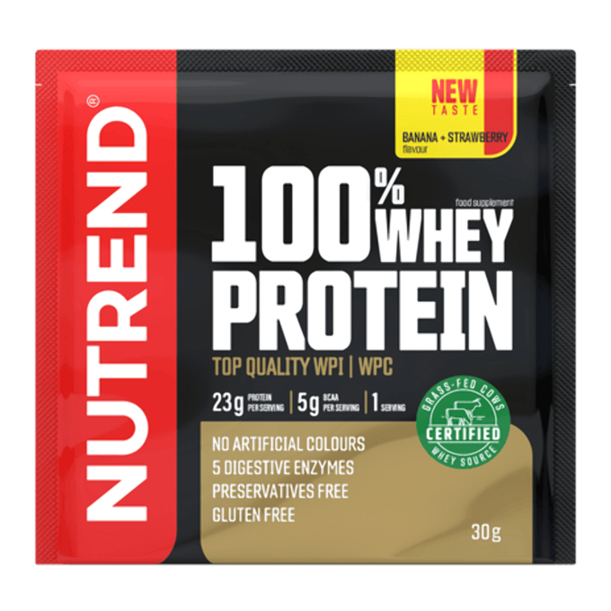 Nutrend 100% Whey Protein "Banana + Strawberry" мақсатында, 30 г