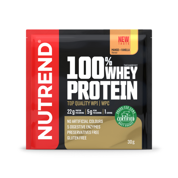 Nutrend 100% Whey Protein "Манго + Ваниль" сіздің күнделік есіміңізді 30 граммдасыз