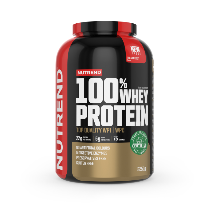 Nutrend 100% Whey Protein сізге "Құлпынай" тақырыбымен, 2250 грамм тек қалады