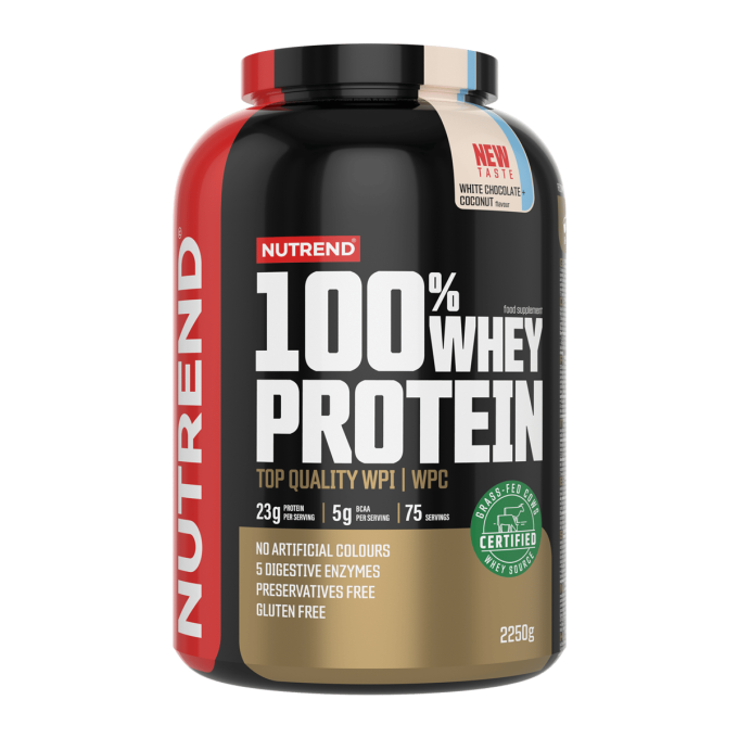 Nutrend 100% Whey Protein "White Chocolate + Coconut" аромасымен, 2250 г