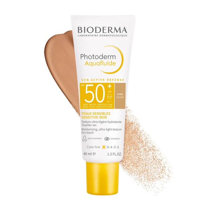 Bioderma Photoderm Aquafluide SPF 50+ Golden — Алтын түсті су қорғау флюиді, 40 мл в Алматы