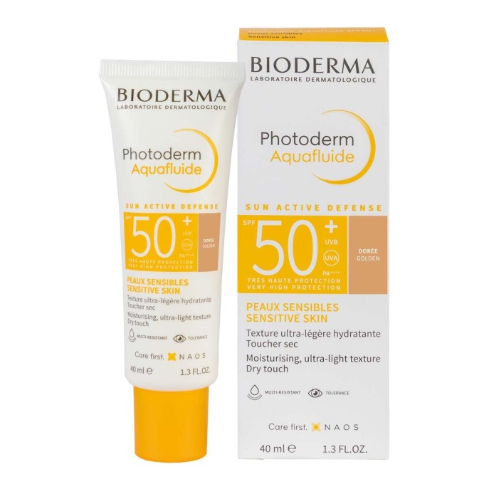 Bioderma Photoderm Aquafluide SPF 50+ Golden — Алтын түсті су қорғау флюиді, 40 мл