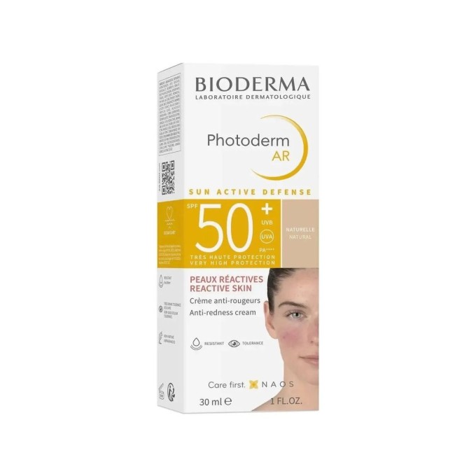 цена на Bioderma Photoderm Creme AR SPF 50+ Солнцезащитный крем с Натуральным тоном для кожи с покраснениями, 30 мл