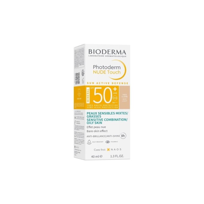цена на Bioderma Photoderm Nude Touch SPF 50+ Солнцезащитный флюид со Светлым тоном, 40 мл