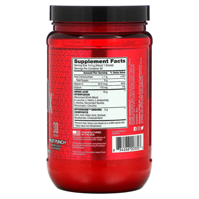 цена на BSN Amino X "Плодовы пунш" мақсатында, 0.95 фунт (435 г)