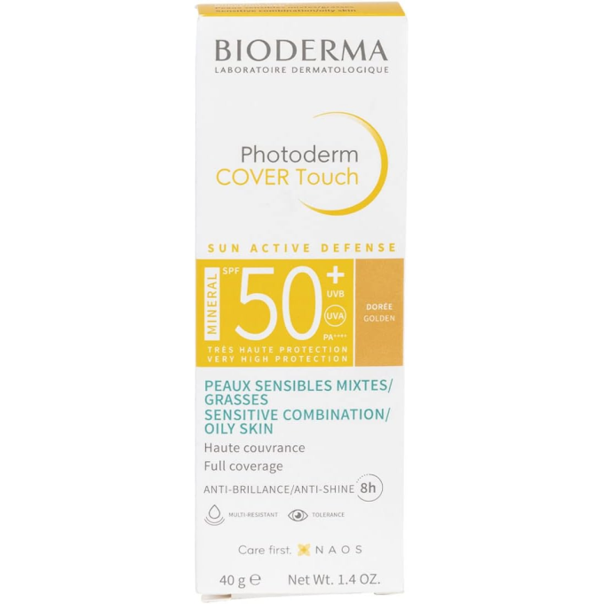 цена на Bioderma Photoderm Cover Touch SPF 50+ Cолнцезащитный крем с Золотистым тоном, 40 г
