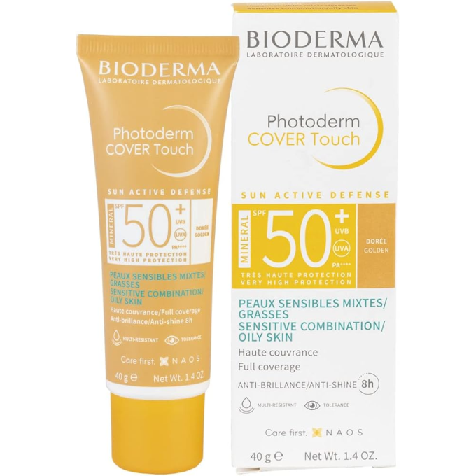 Bioderma Photoderm Cover Touch SPF 50+ Cолнцезащитный крем с Золотистым тоном, 40 г