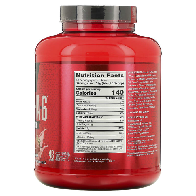 цена на BSN Syntha-6 Isolate Mix сыртқы "Құлпынай", 4 фунт (1.8 кг)