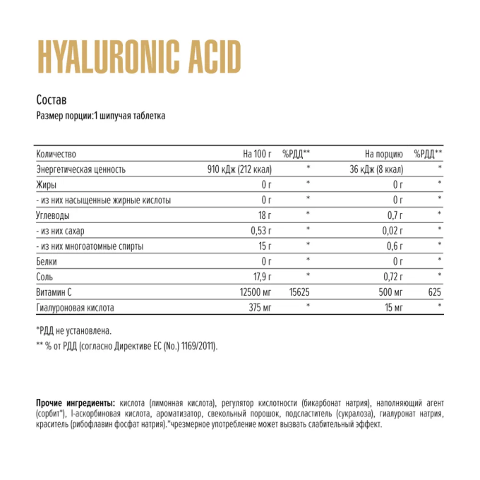 цена на Maxler Hyaluronic Acid + Vitamin C алма дәмімен, 20 шипыраған таблетка