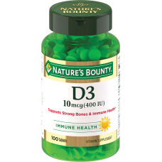 Natures Bounty D3 400 UI 100 tabs