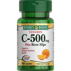 Natures Bounty Vitamin C-500 mg plus Rose Hips 100 tabs