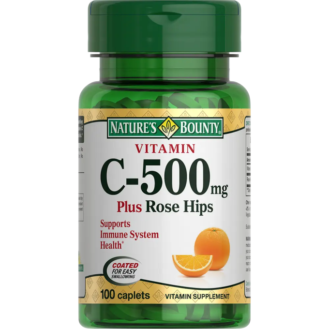 Natures Bounty Vitamin C-500 мг + Шиповник, 100 таблеток