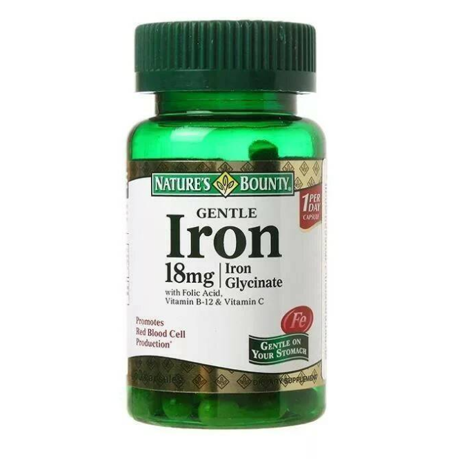 Natures Bounty Gentle Iron Железо 18 мг, 60 капсул