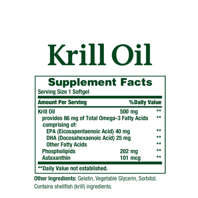 Natures Bounty Krill oil — Масло Криля 500 мкг, 30 капсул