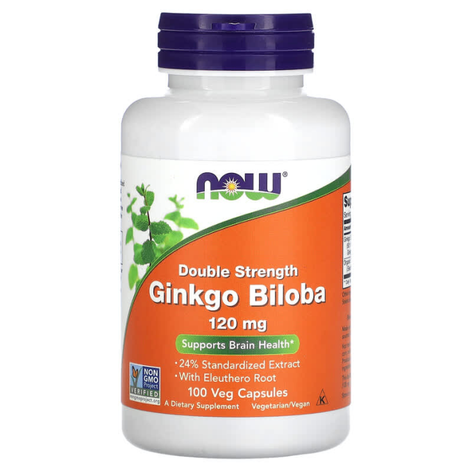 NOW Ginkgo Biloba 120 мг, 100 капсул