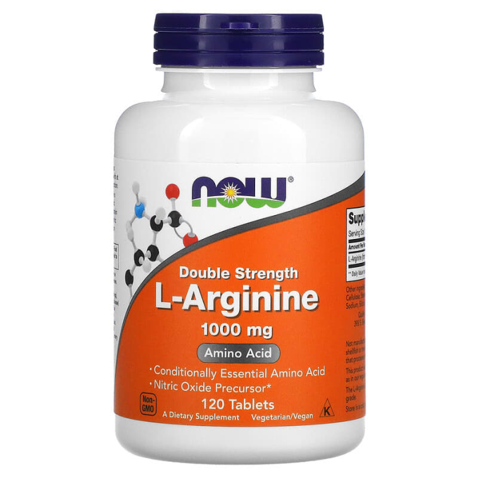 NOW L-Arginine 1000 мг, 120 капсул