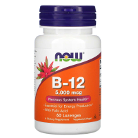 NOW Vitamin B12 5000 mcg + FOLIC ACID 60 пастилок