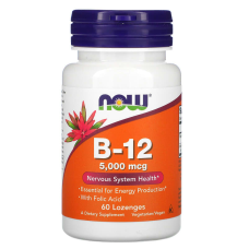 NOW Vitamin B12 5000 mcg + FOLIC ACID 60 пастилок