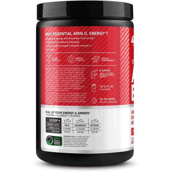 OPTIMUM NUTRITION Amino Energy сырттамасы "Қызықты Құлпынай", 270 г в Алматы