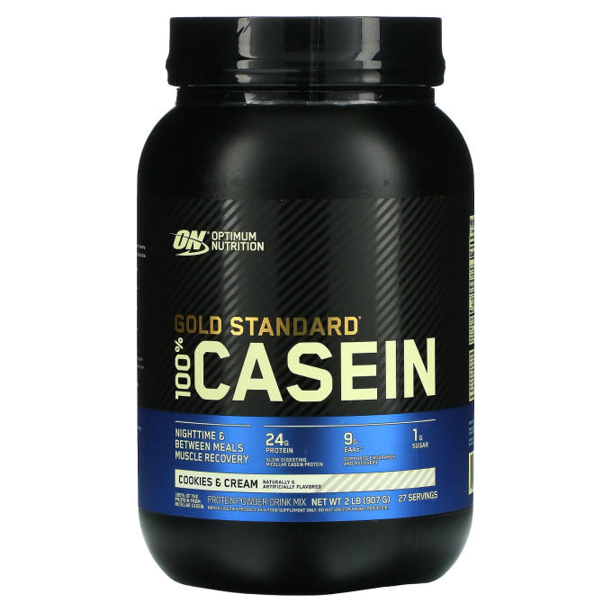 OPTIMUM NUTRITION 100% Casein Protein "Бисквит со сливками" сіздің диетаңыздың оптималдығын қамтамасыз ету үшін 907 г (2 фунт)