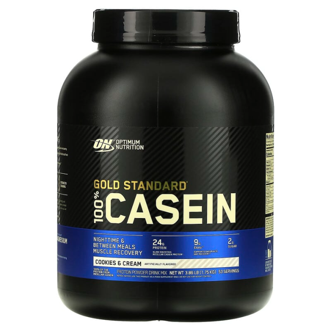 OPTIMUM NUTRITION 100% Casein Protein сырттамасы "Кулпытасымен бисквит", 1.81 кг (4 фунт)