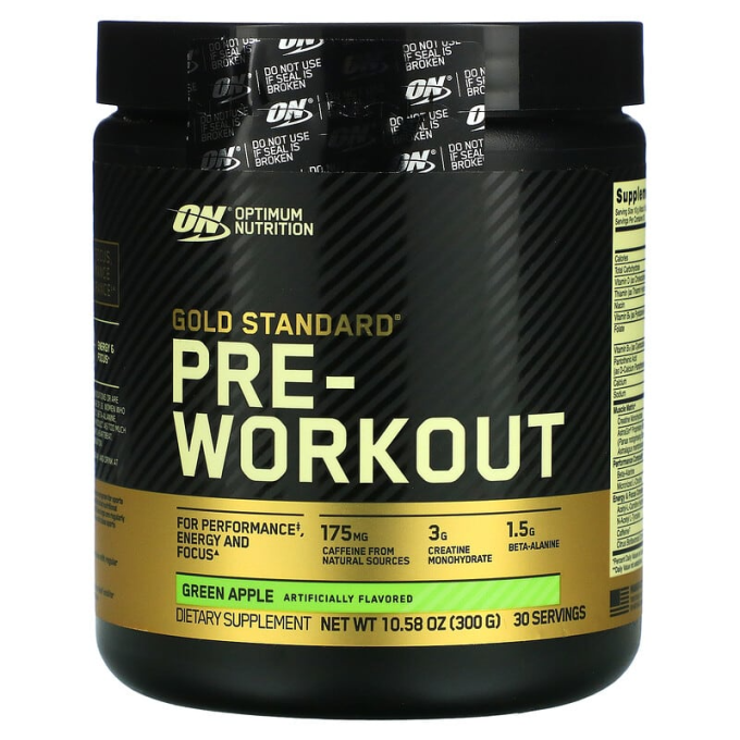 цена на OPTIMUM NUTRITION Gold Standard PRE-Workout "Green Apple" сыздық, 300 г