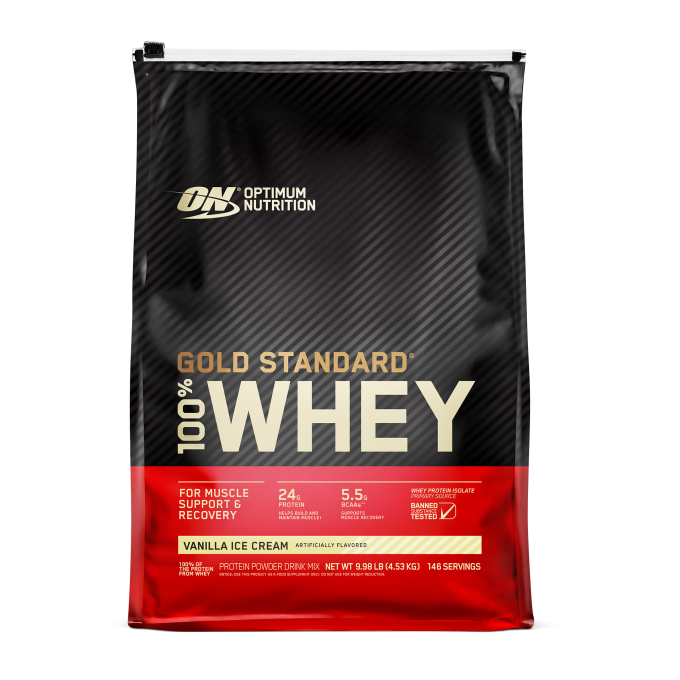 Оптималды нутриенттік қосымша Gold Standard 100% Whey "Ваниль" таңдау, 4540 г (10 фунт)