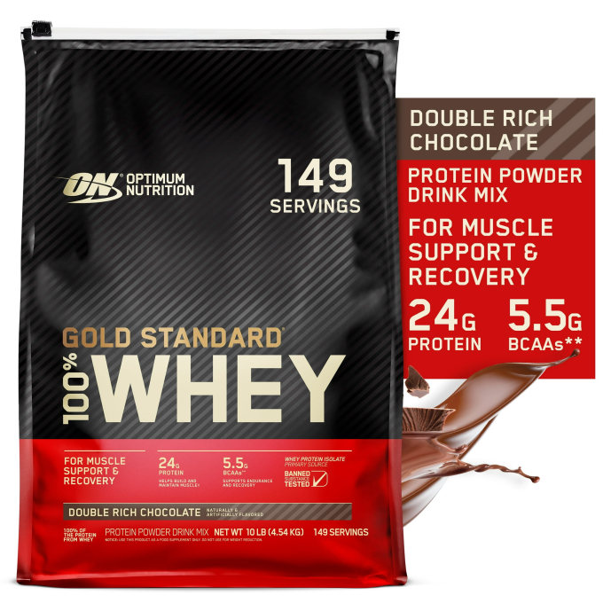 Optimum Nutrition Gold Standard 100% Whey с "Двойной Шоколад" вкусом, 4540 г (10 lb)