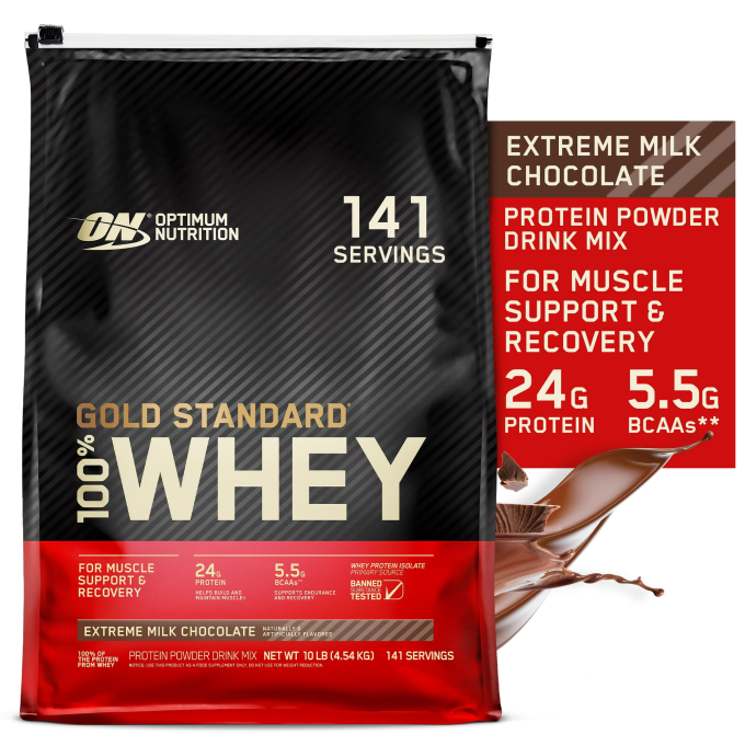 Optimum Nutrition Gold Standard 100% Whey сыртқы "Сүт шоколады" таңдалған, 4540 г (10 фунт)