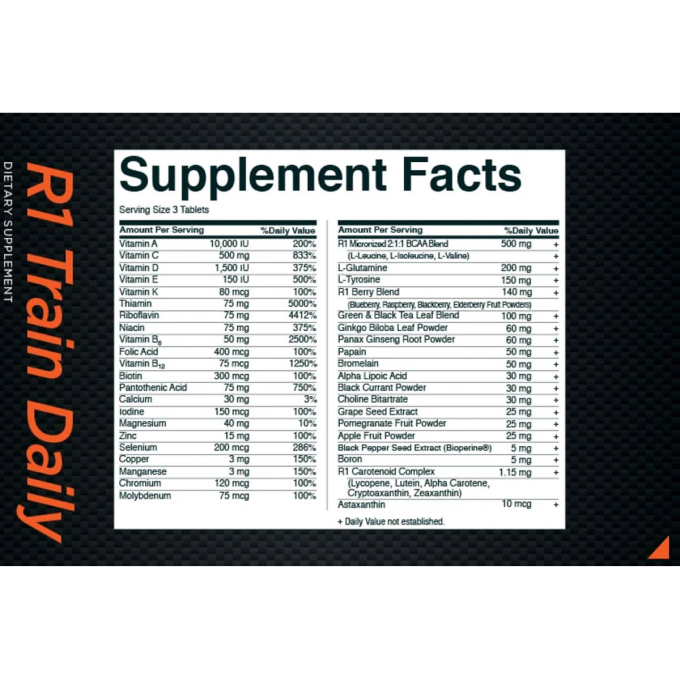 Rule 1 Men's Train Daily Sports Multi-Vitamin for Men, 90 tablets