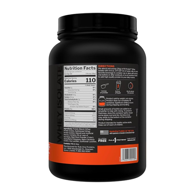 Rule 1 Protein Whey Isolate со вкусом "Ванильное мороженое", 900 г (2 lbs)