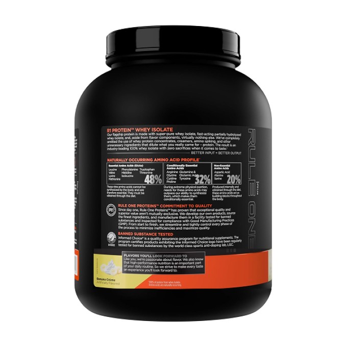 Rule 1 Protein Whey Isolate со вкусом "Замороженный Банан", 2.3 кг (5 lbs)