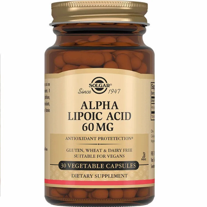 Solgar Alpha Lipoic Acid 60 мг — Альфа-Липоевая кислота, 30 капсул