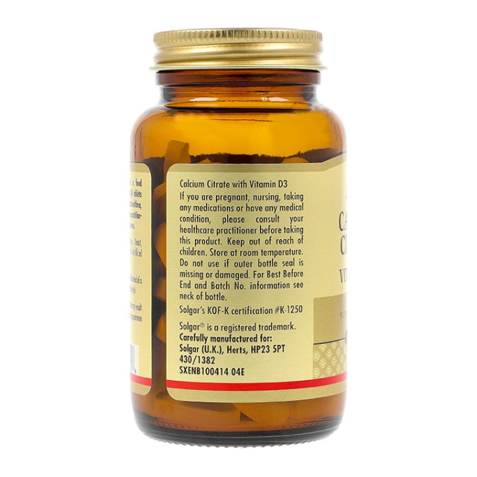 цена на Solgar Calcium Citrate with Vitamin D3 60 tabs