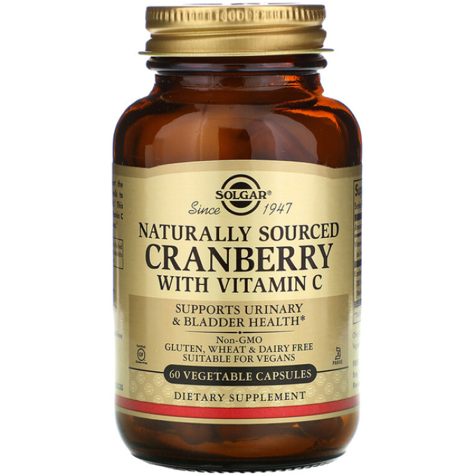 Solgar Natural Sourced Cranberry with Vitamin C 60 caps Клюква