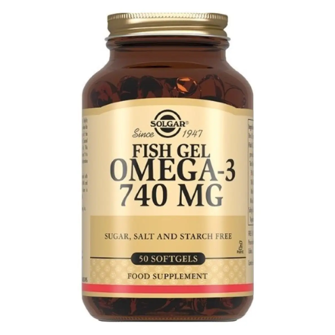 Solgar Fish Gel Omega-3 740 мг, 50 капсул