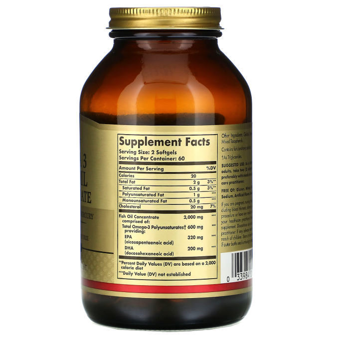 цена на Solgar Omega 3 Fish Oil Concentrate 60 caps