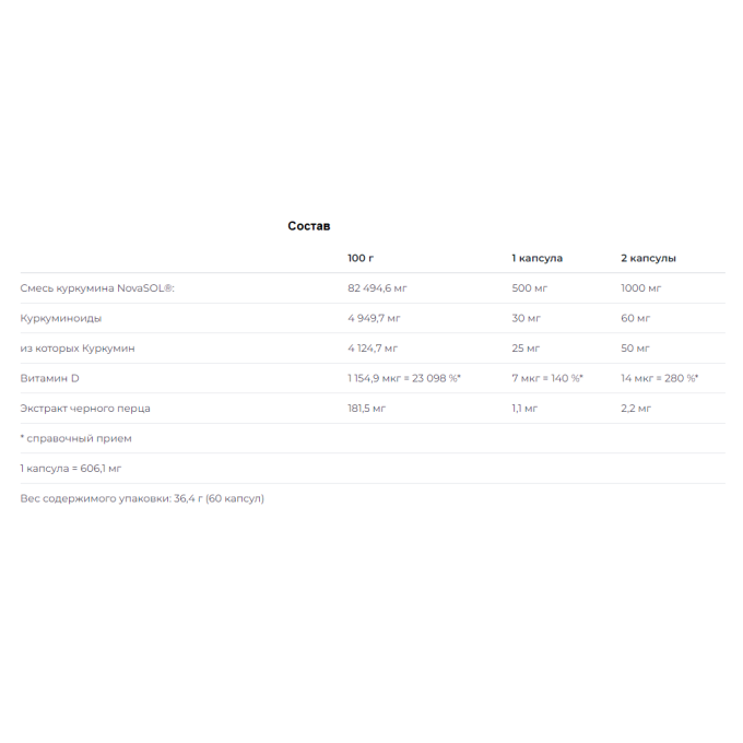 Nutrend Curcumin + Bioperine + Vitamin D 60 caps в Алматы