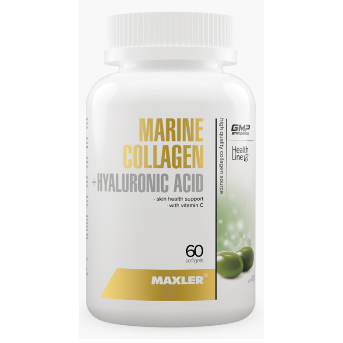 Maxler Marine Collagen + Hyaluronic Acid — Морской коллаген + Гиалуроновая кислота, 60 капсул