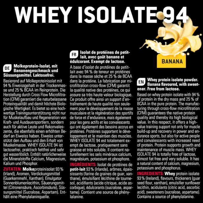 Sponser Whey Isolate 94 "Банан" дәмімен, 850 г в Алматы