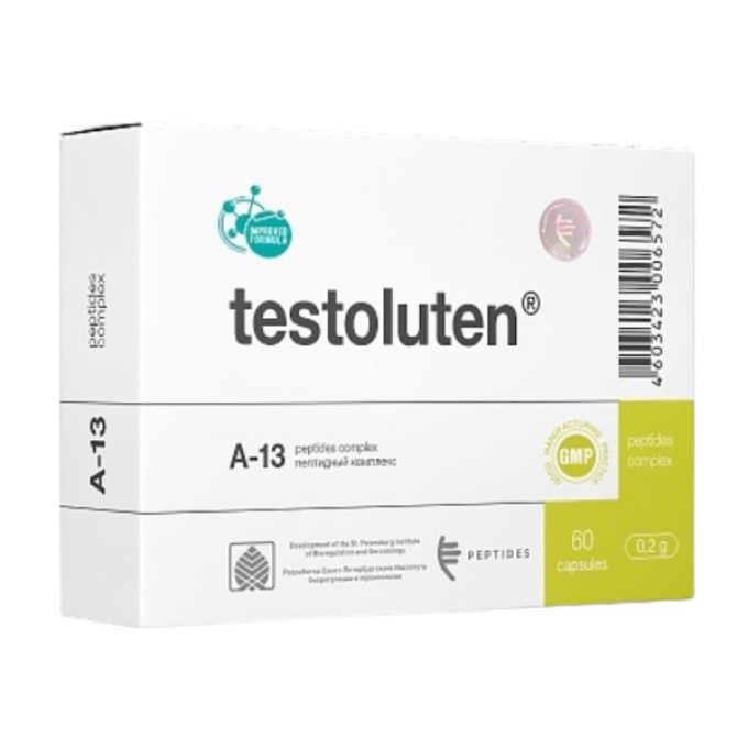 Peptides Тестолутен 60 caps — би ұрпақты болу жүйесінің биорегуляторы