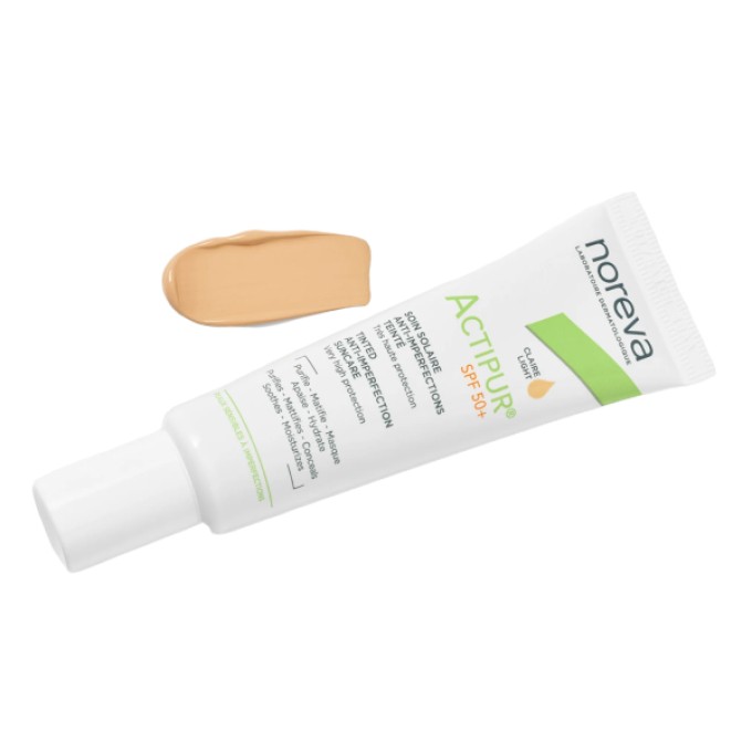 Noreva Actipur BB CR TC SPF50+ — безеуге бейім теріге арналған күннен қорғайтын негіз, 30 мл в Алматы