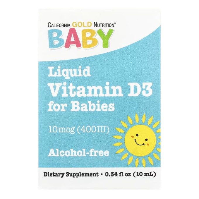 California Gold Nutrition Vitamin D3 for Babies 400 IU — балаларға арналған тамшылар