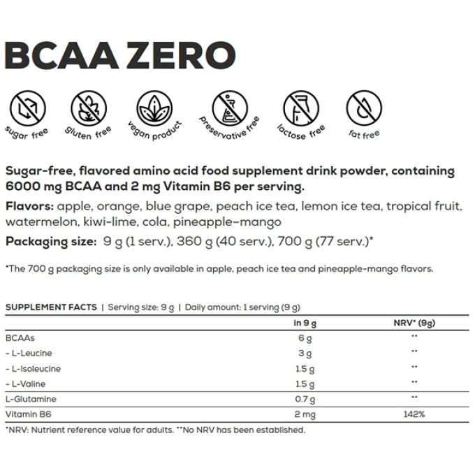 BioTech USA BCAA ZERO Blue Grape 360 g — аминокислоты BCAA без сахара